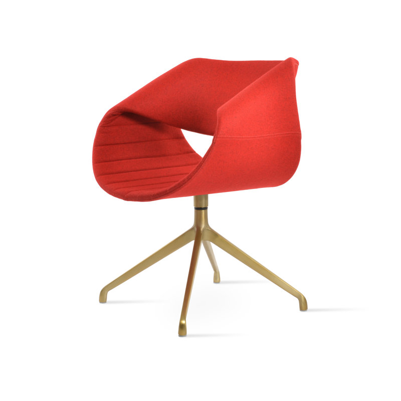 Fauteuil pivotant Seminyak Spider, Aluminium, Rouge