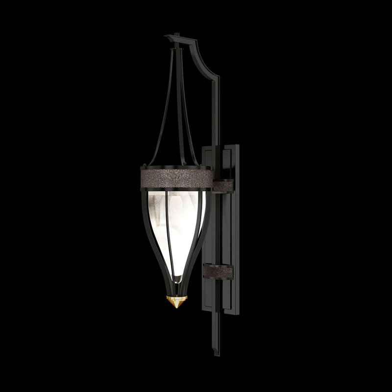 Mirage 1 - Light Armed Sconce, Pebble, Standard Black Iron/Brass