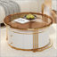 Table basse gigogne moderne 2 pièces avec tiroirs et plateau en verre trempé Modern-1249997358