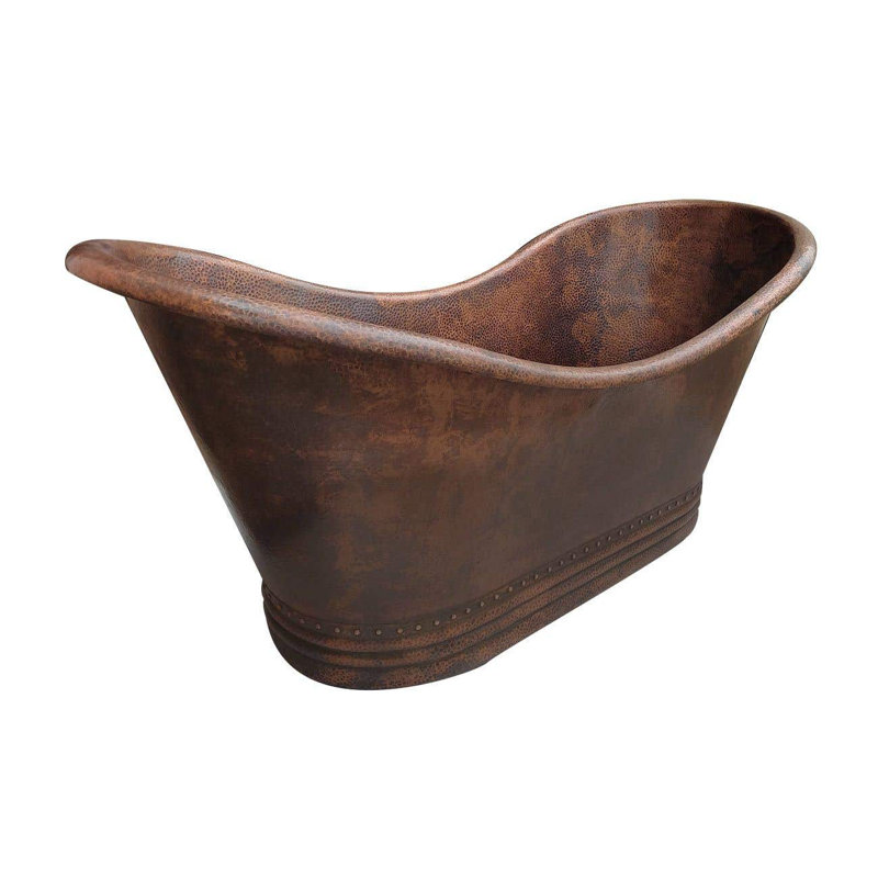Baignoire de trempage autoportante 72 "x 34" en cuivre