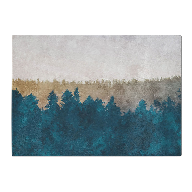 Tempered Glass the Forest at Sunset Chopping Board, 28.5 cm x 39 cm