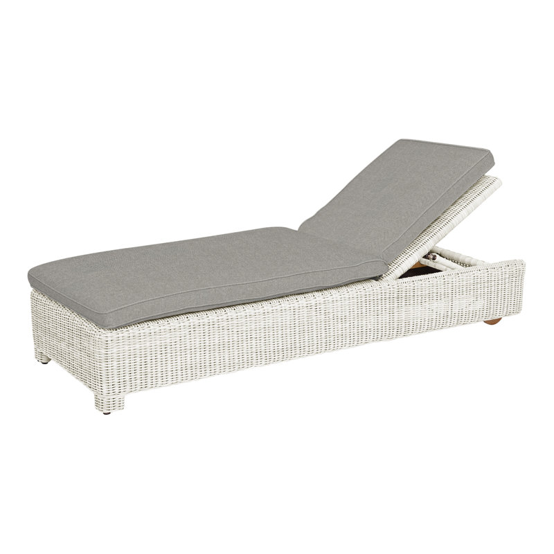 Sag Harbor Outdoor Chaise Lounge, Sharkskin, Sag Harbor Classic White