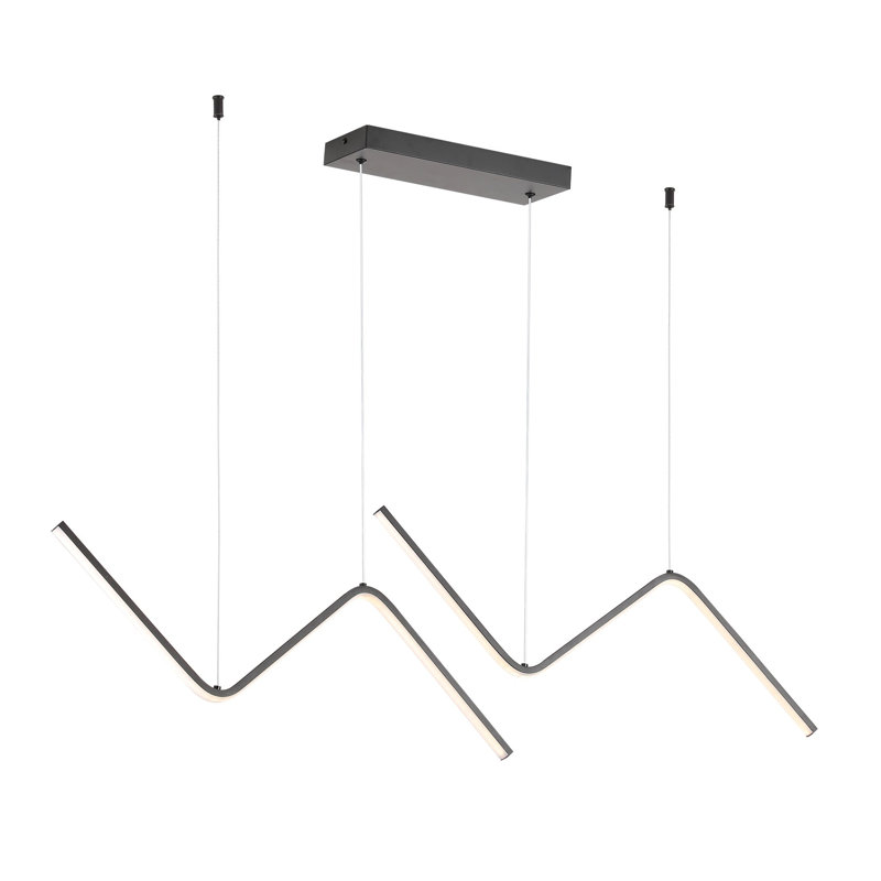 Kaonou 2 - Light Wave LED Linear Sci-fi Lighting Fixture Adjustable Height Modern Kitchen Island