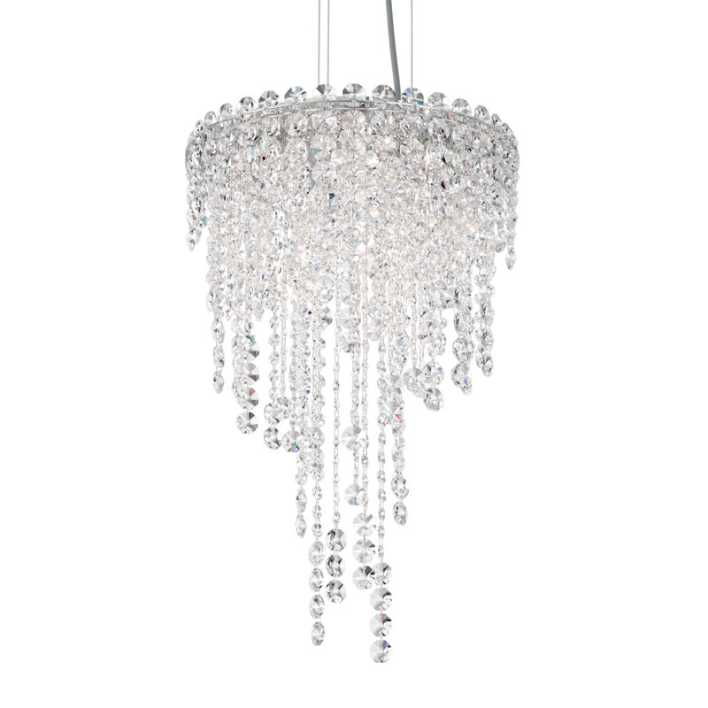 Chantant 4 - Light Glass Tiered Chandelier, 23" H x 14" W x 14" D, Heritage Handcut