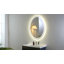 Petit miroir de meuble-lavabo mural ovale sans cadre à intensité variable à DEL à intensité variable de 24 po x H 32 po Dane-2003203848