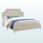 Lit tapissier grand aspect lin Lisimba, H 49,54 po x l 64,03 po x L 86,01 po