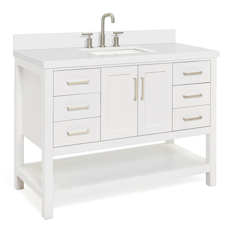 Magnolia Bath Vanity Rectangular Basin S049SWQ, White, Rectangular