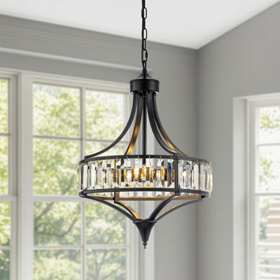 Plafonnier semi-encastré cylindrique en cristal 4 lumières