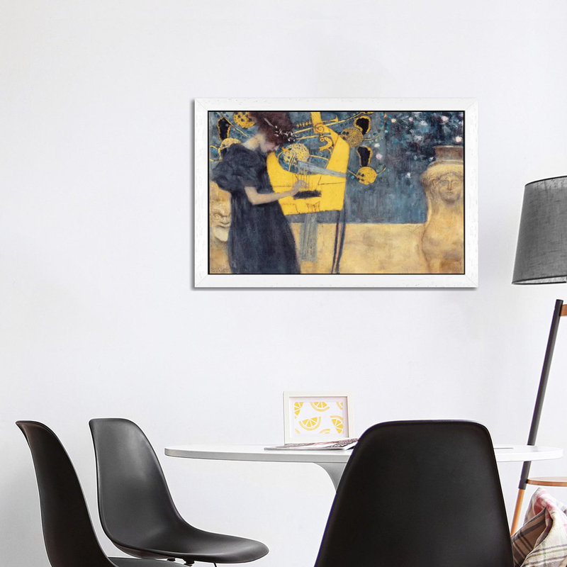 Musik I 1895 by Gustav Klimt - Wrapped Canvas Painting, 101.6 cm H x 66.04 cm W, White Framed Canvas