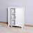 Bathroom Floor Storage Cabinet With Double Door Adjustable Shelf, White