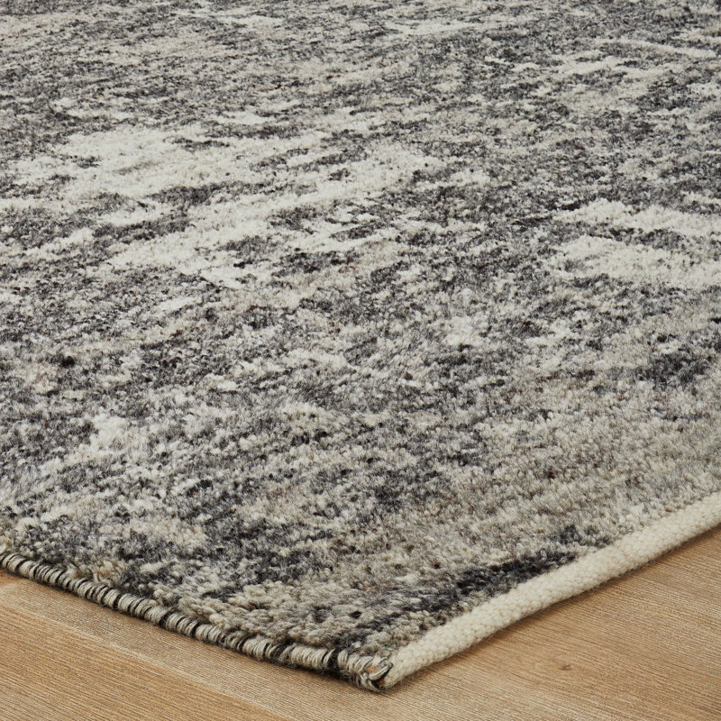 Nomad Haven Wool Hand Knotted Area Rug in Charcoal Mist, 9' x 12'