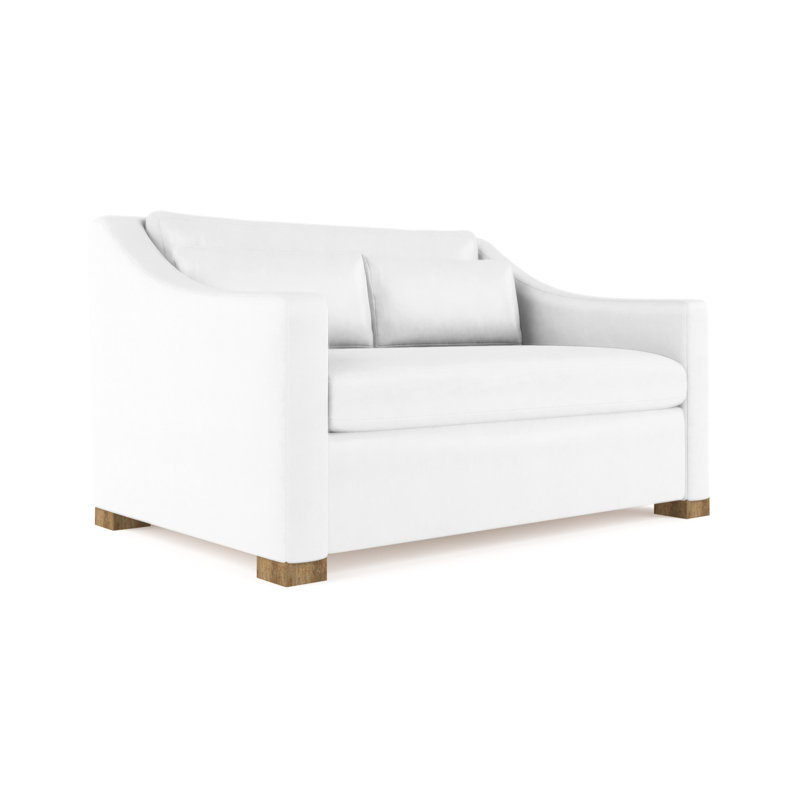 Causeuse Crosby, H 32,5 po x l 60 po x P 43 po, Lin caillou albâtre, Patiné