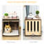 Table de bout Brown Dog Crate. Porte amovible, lit à coussin en mousse pour petits et moyens chiots. Verrou, intérieur, table de ventilation - Chiens coussinés