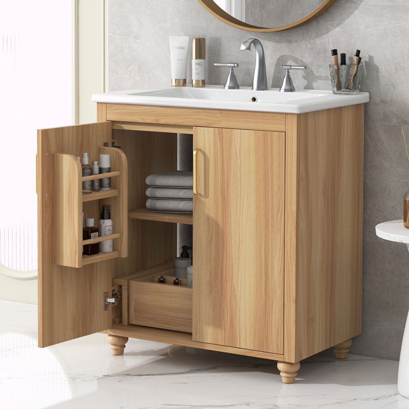 Meuble-lavabo simple 30 po avec plateau en céramique Lockbourne