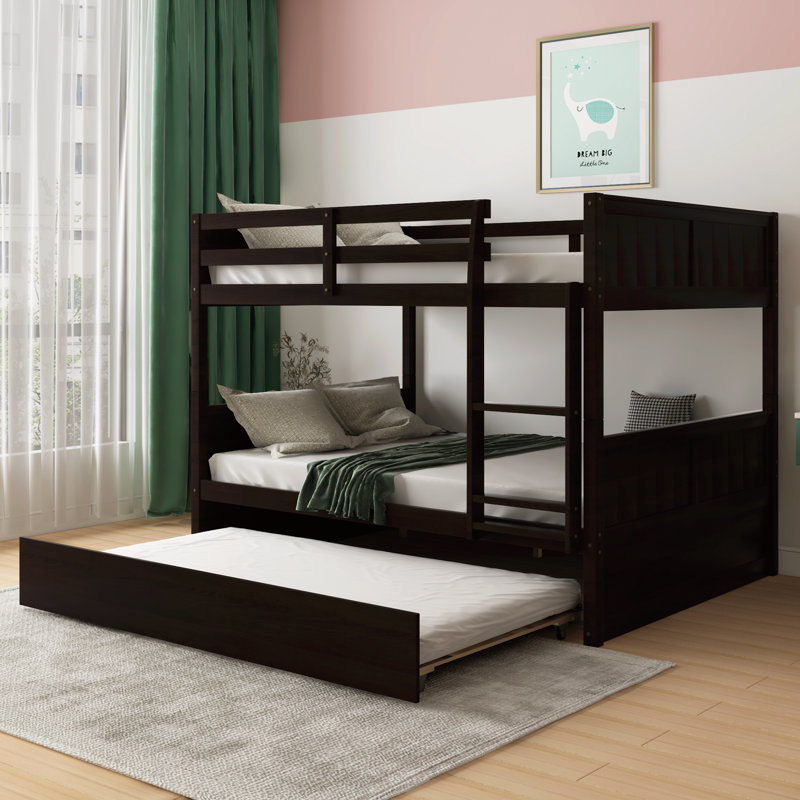 Eurith Full Over Full Standard Bunk Bed with Trundle by Harriet Bee, Espresso