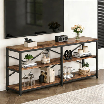 Canapé rustique de style campagnard, table de vestibule à 3 niveaux, console, meuble télé, bibliothèque