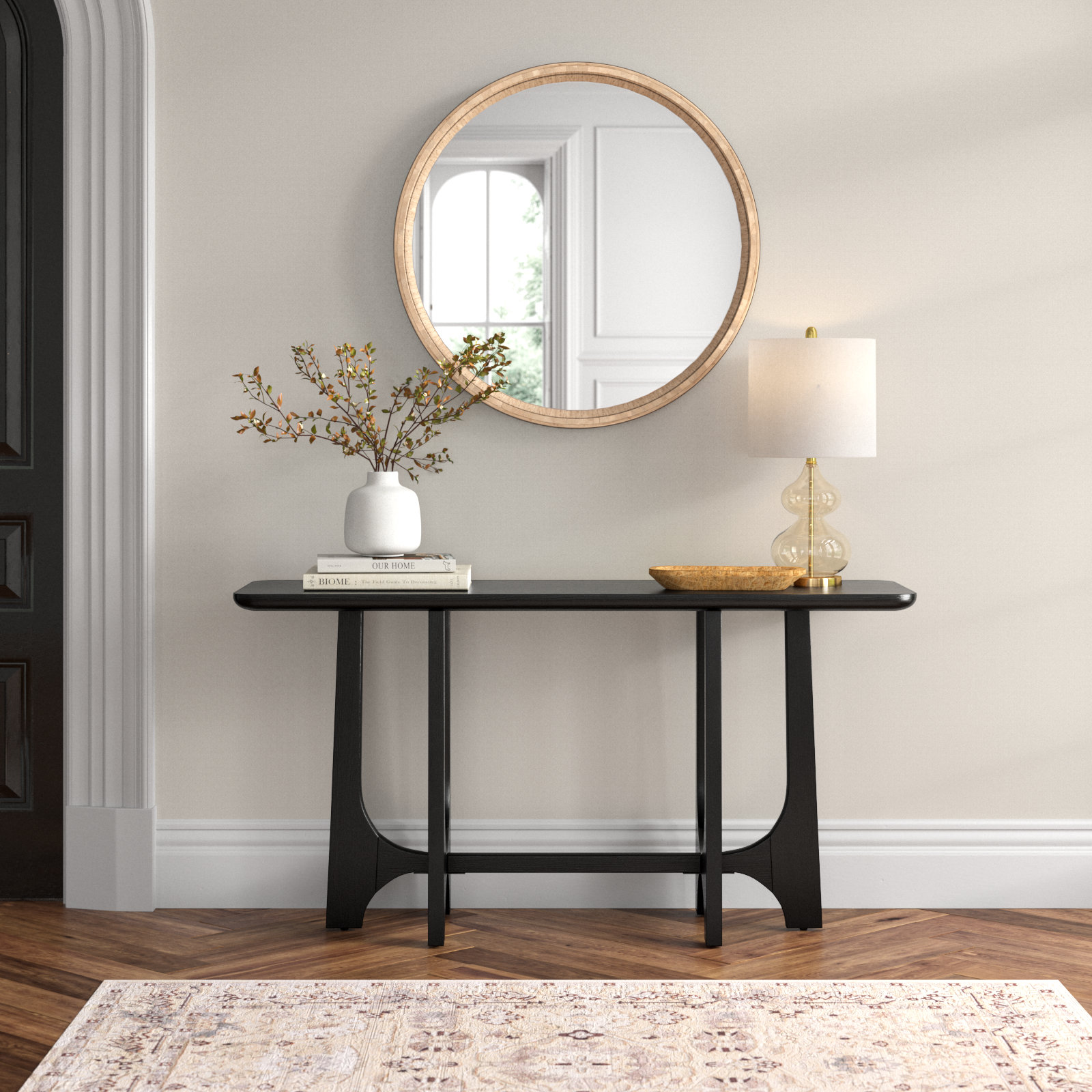 54" Console Table, Black