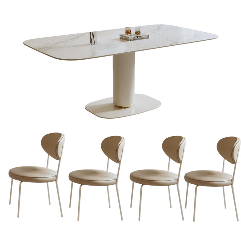 Table de salle à manger Modern, Light Brown, 29.5"H x 55.1"L x 31.5"W