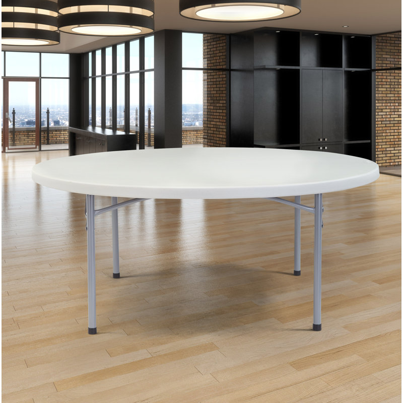 Table pliante circulaire en plastique 60 po, H 29,25 po x L 71 po x P 71 po