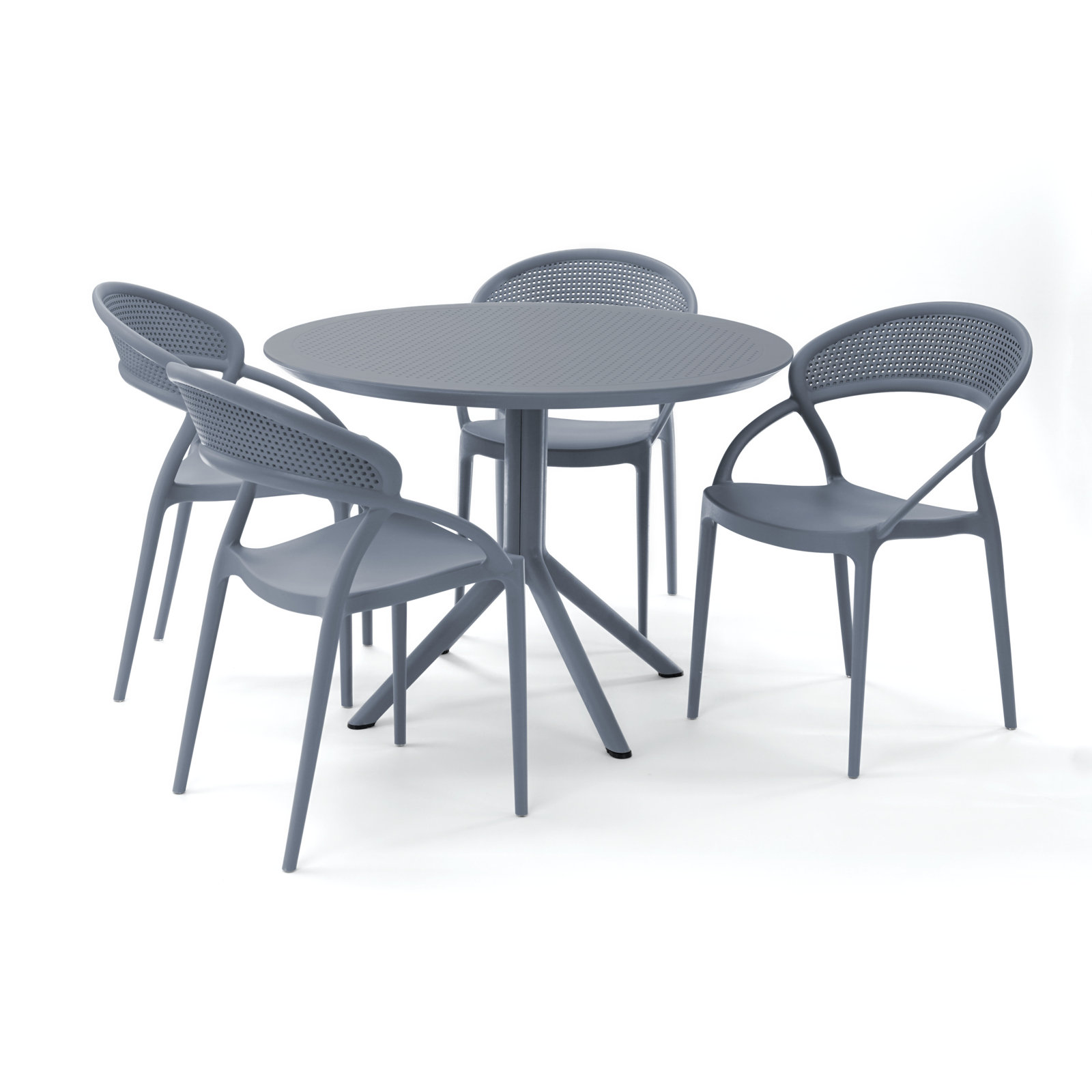 Farrah 41" Patio Dining Set, Gray