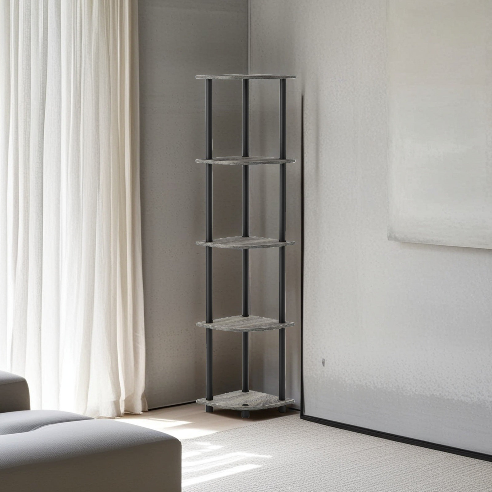 Latitude Run® 5 Tier Corner Display Rack Multipurpose Shelving Unit ...