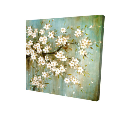 Toile blanche cerisier en fleurs | Décoration asiatique asiatique