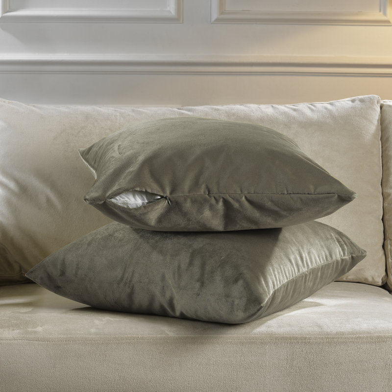 Matte Velvet Pillow Cover, 26" x 26", 28 Khaki Green