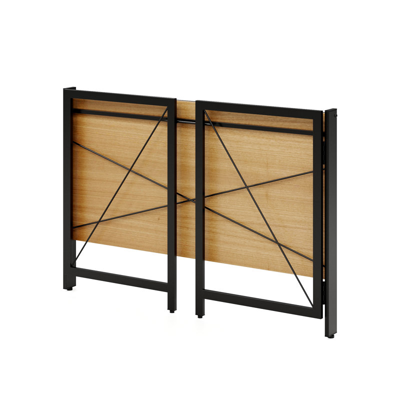 43 inch Folding Home Office Desk for Home or Office, Black / Teak