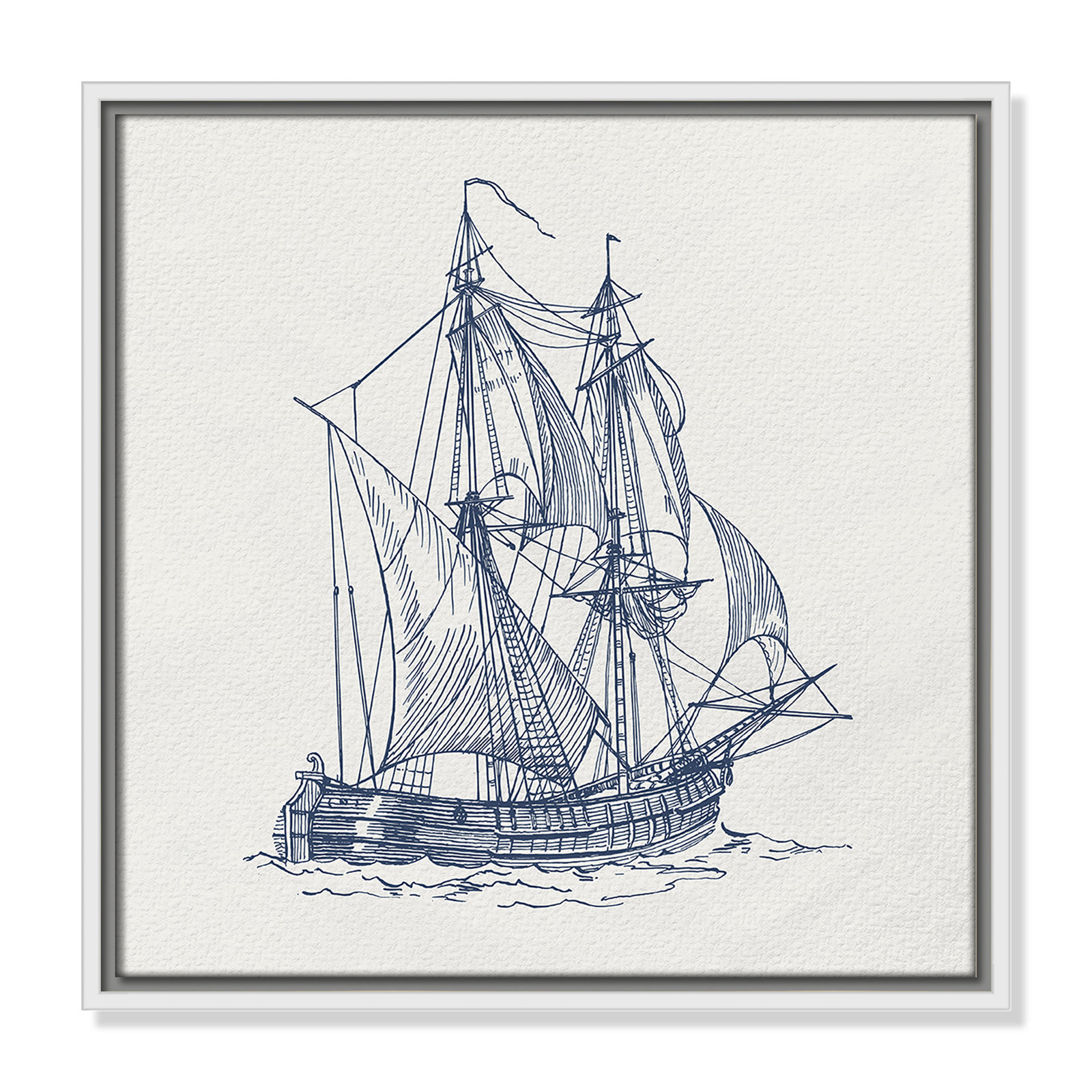 Into the Sea I Print by Kimberly Allen, 17.5" H x 17.5" W, White