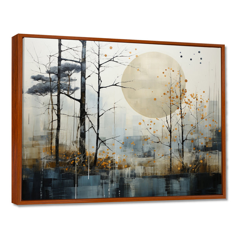 Japon, art minimaliste zen serein, art mural japonais, H 30 po x l 40 po x P 1,5 po, Cadre flottant brun