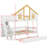 House Bunk Bed with Roof, Window, Door, Storage Staircase & Trundle Bed-1908117891