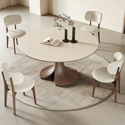 Mid-Century Round Sintered Stone Table