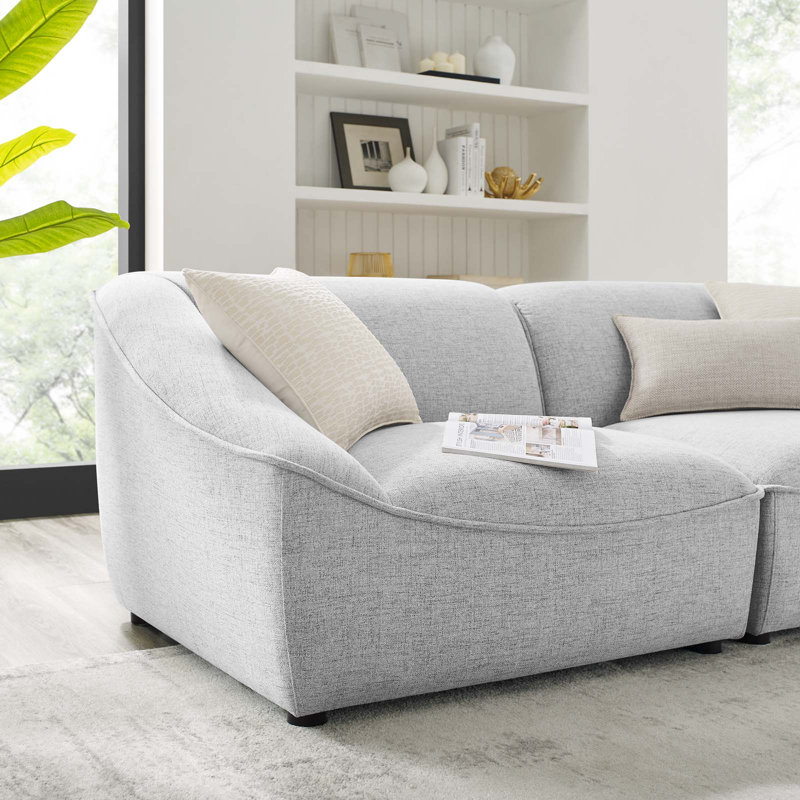 Comprise 2-Piece Loveseat, Light Grey Velvet