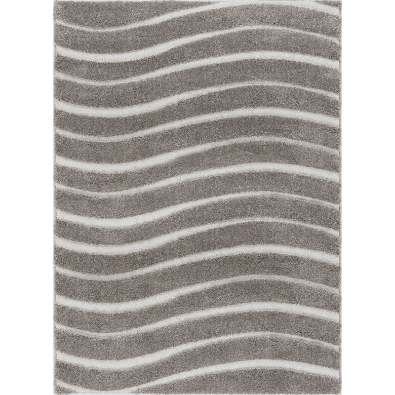 Tapis gris / crème Nassauer, Rectangle 9 pi 3 po x 12 pi 6 po