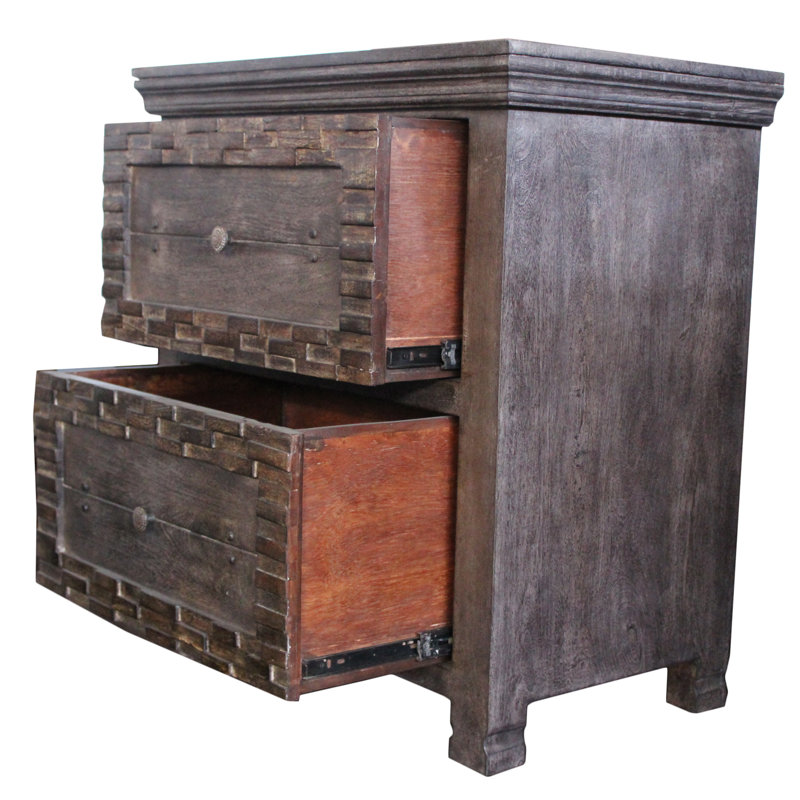 Table de chevet 2 tiroirs Beker