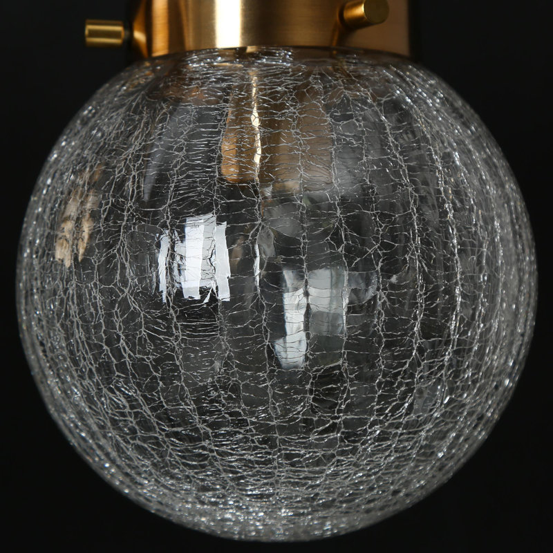 Luminaire de salle de bain en verre craquelé à intensité variable l 21,7 po Jenavicia Certifié ETL, 3