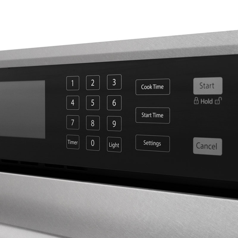 ZLINE Autograph 30 in. True Convection Single Wall Oven in Satin Steel with Gold Helix Handle