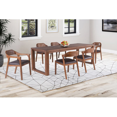 Aybri 6 - Person Solid Wood Top Four Leg Dining Set