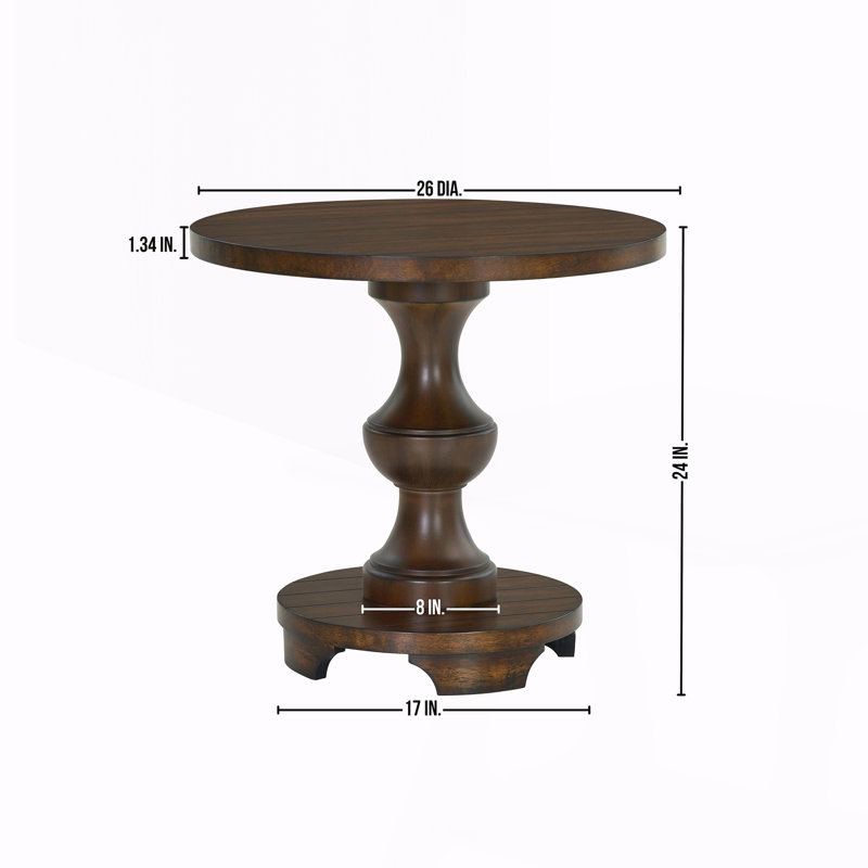 Round Pedestal End Table