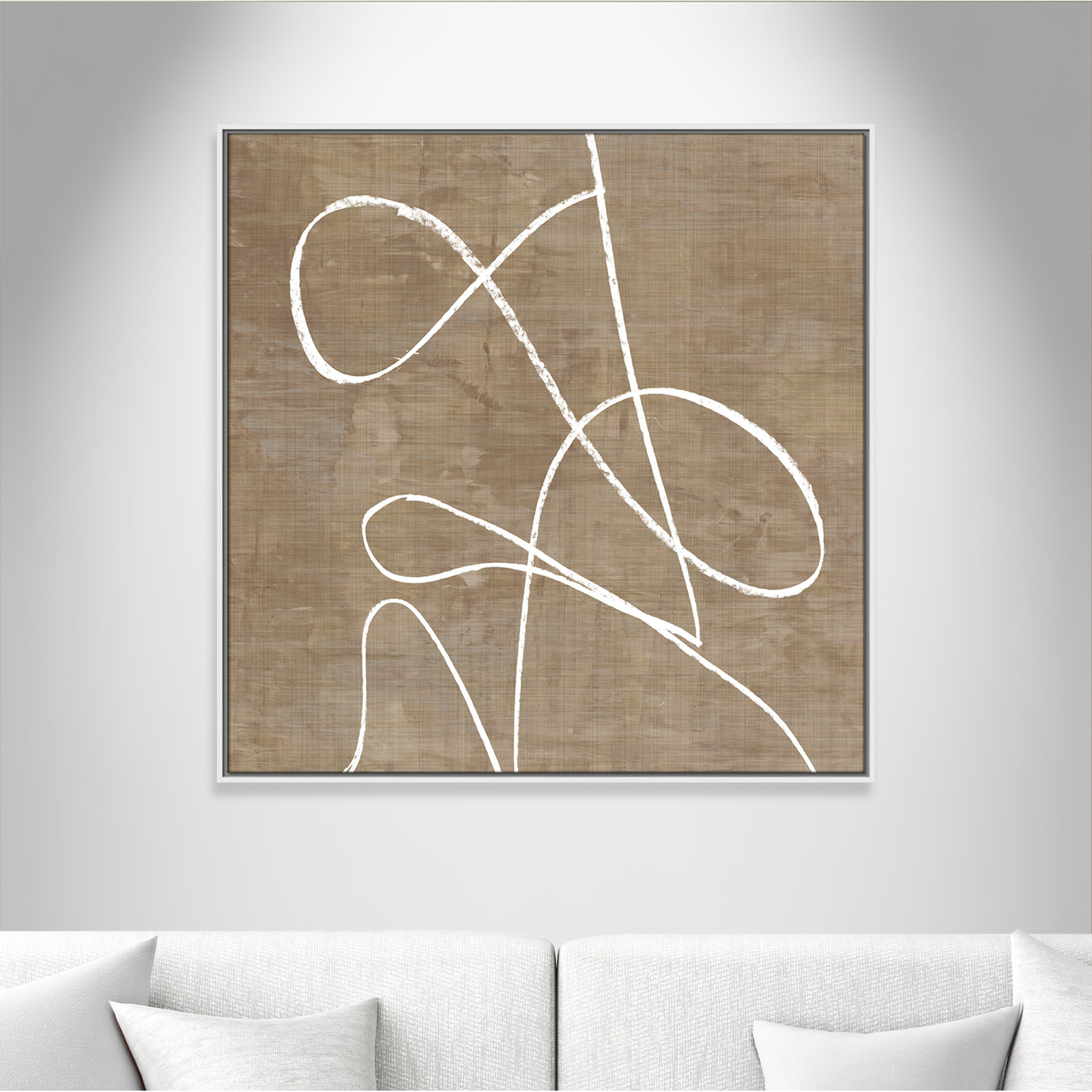 Catana "Swooping Lines" Print, 37.5" H x 37.5" W, White