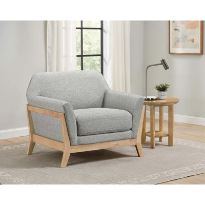 Chaise d'appoint compacte rétro avec accoudoirs sculpturaux