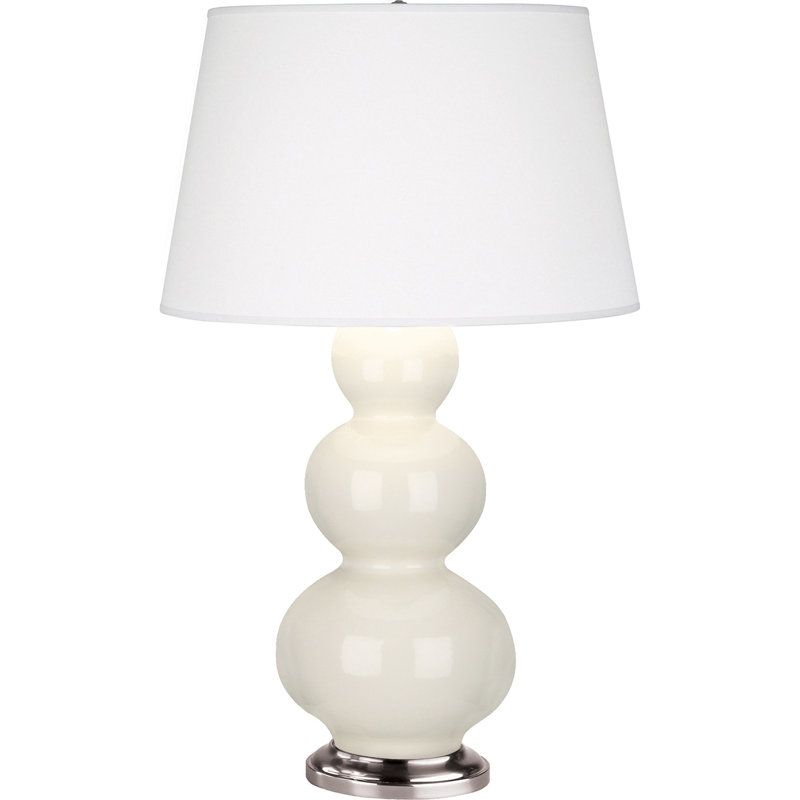 Triple Gourd Lamp, Bone/Antique Silver