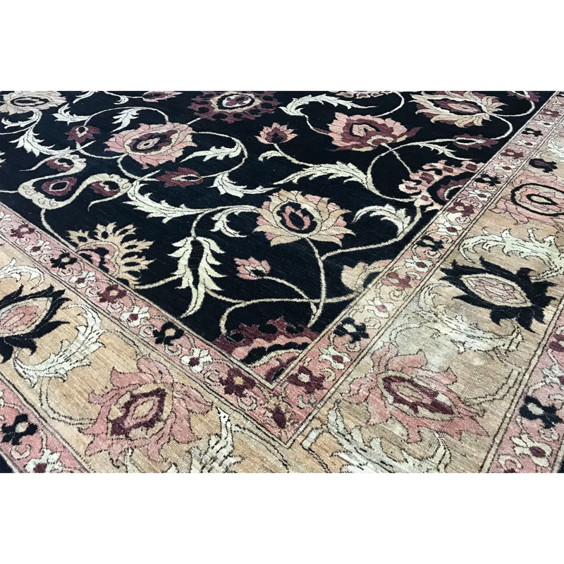 Wool Oriental Area Rug in Black