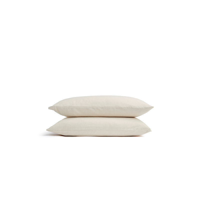 Flannel Marl Pillow Case, Oat, Standard Pillowcase