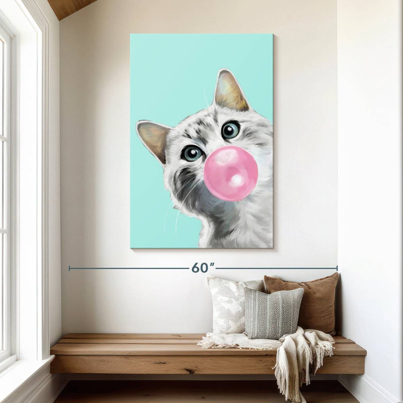 Ketti Bubble Gum Kitty II, 48" H x 32" W