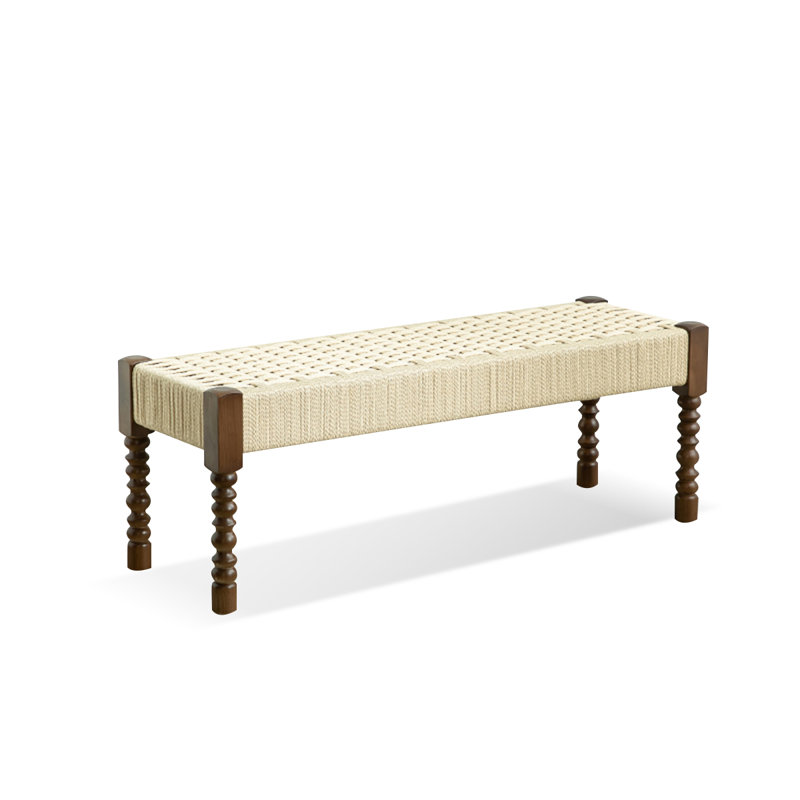Banc rembourré en noyer foncé, Noyer foncé