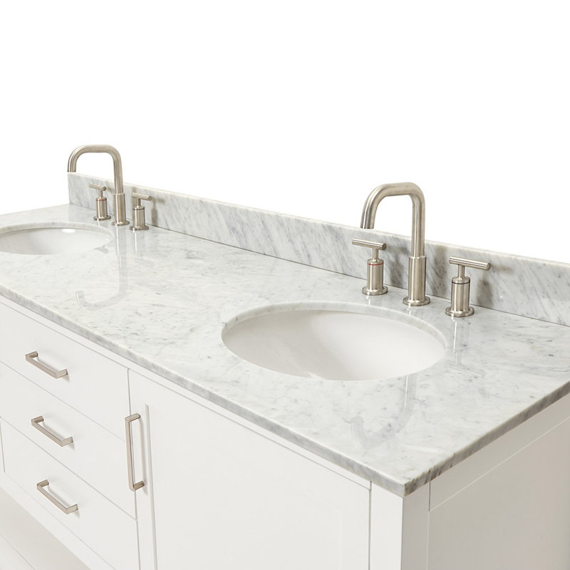 Bayhill 73'' W Double Vanity, 73", White, Oval