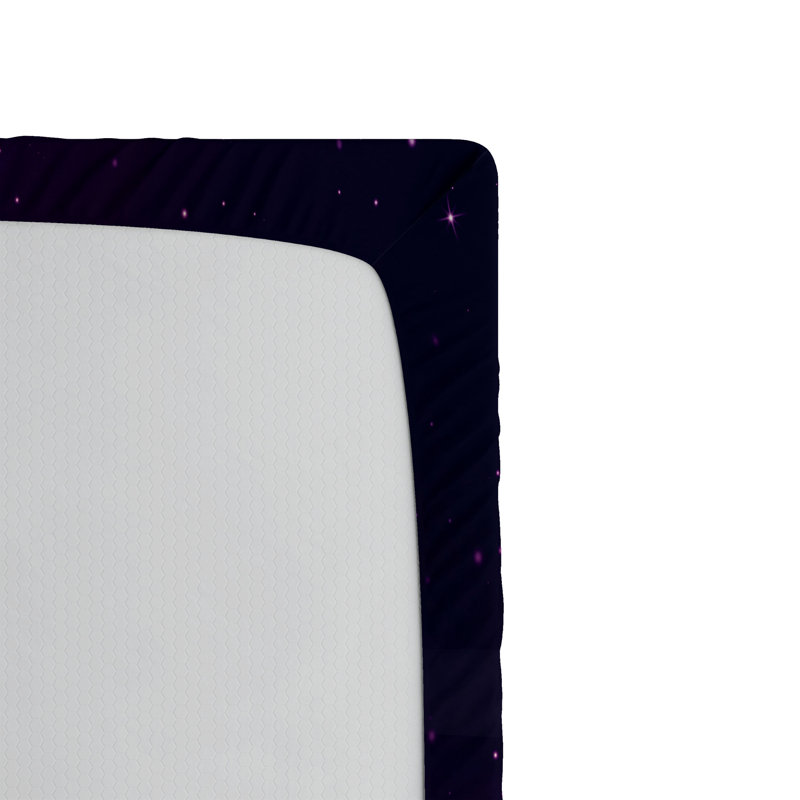 Ensemble de 2 draps-housse Ambesonne Nebula Cosmic Celestial Stars Indigo Magenta, Drap-housse de taille double