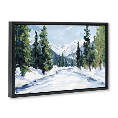 Cadre flottant Snowy Tall Tree Pass, design par Petal Prints Design