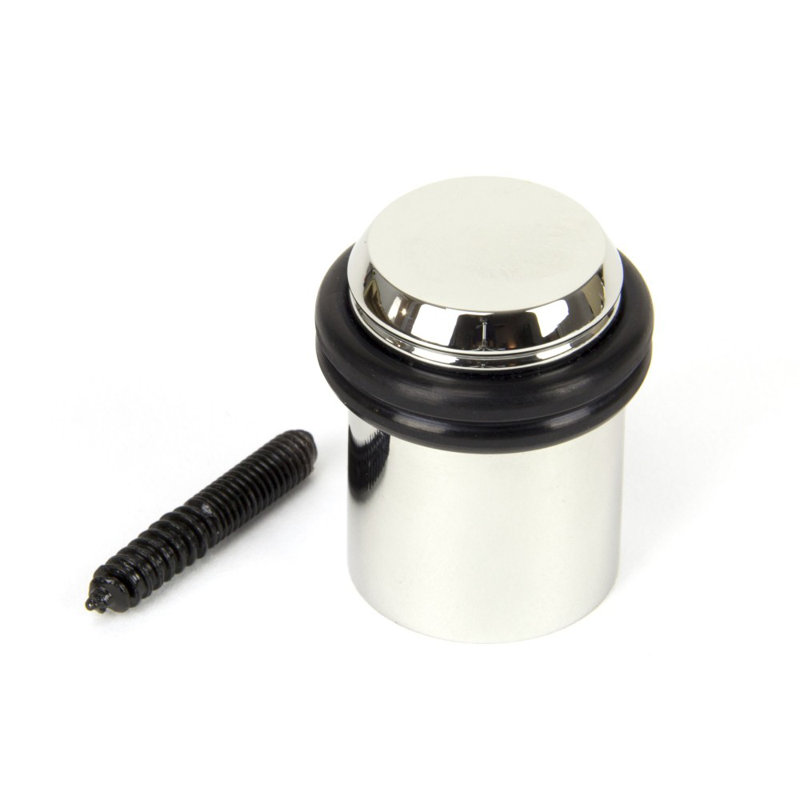 Floor Mounted Brass Door Stop, Polished Nickel